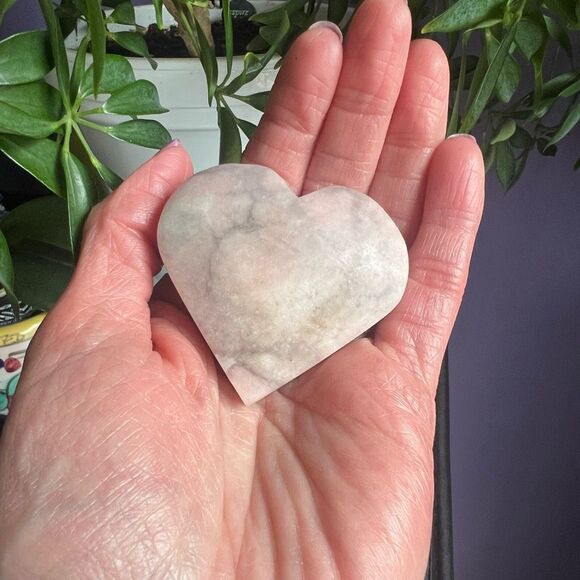 Pink Opal Heart Carving (#7) - Picture 2 of 9